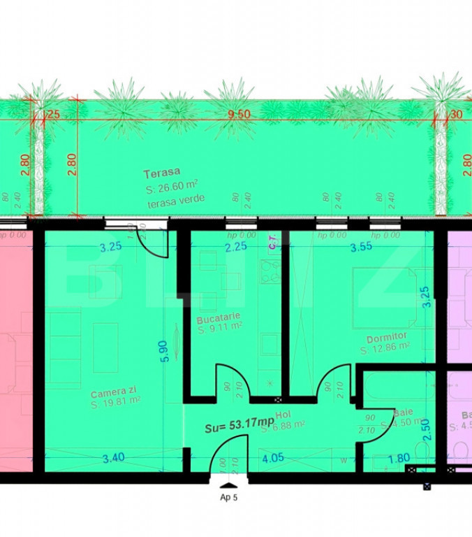 ​Titlu: Apartament 2 Camere, Decomandat | Terasă 27 mp |
