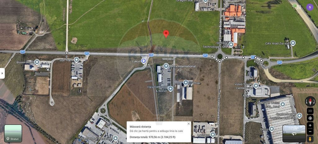 Teren intravilan 10.000 mp în Zona Industrială Sud Arad