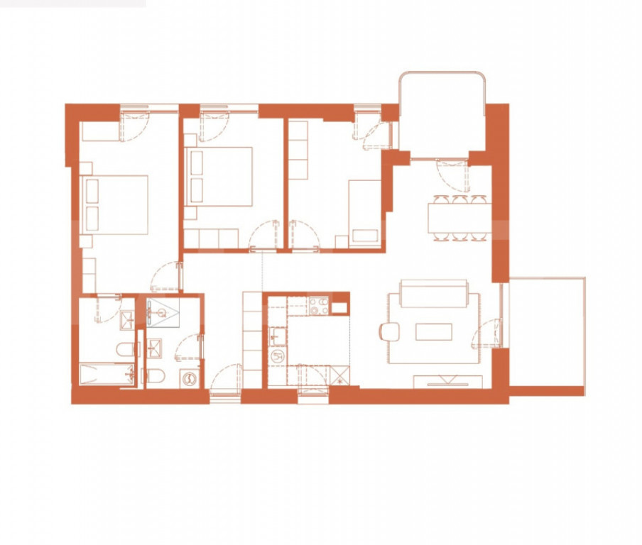 Comision 0! River by Hexagon, Apartament 4 camere, 95.6 MP,