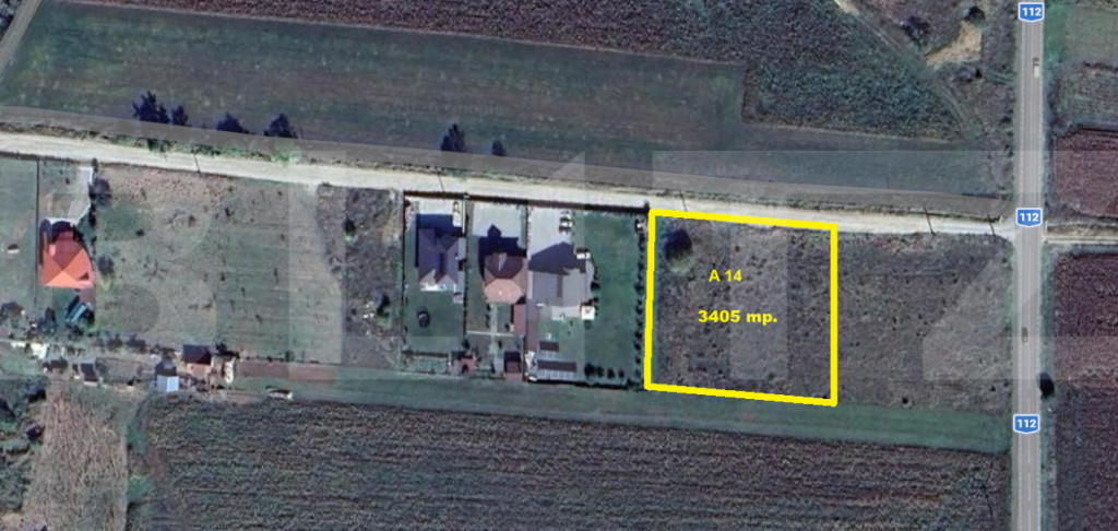 Teren intravilan 3405 mp – PUZ aprobat, front 60 m