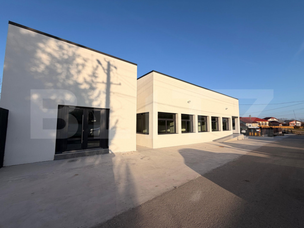 Spațiu 245 mp cu 10 parcări, curte logistică și rampă m