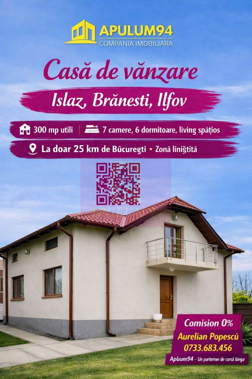 ILFOV - SE VINDE CASA IN ISLAZ / COM. BRANESTI