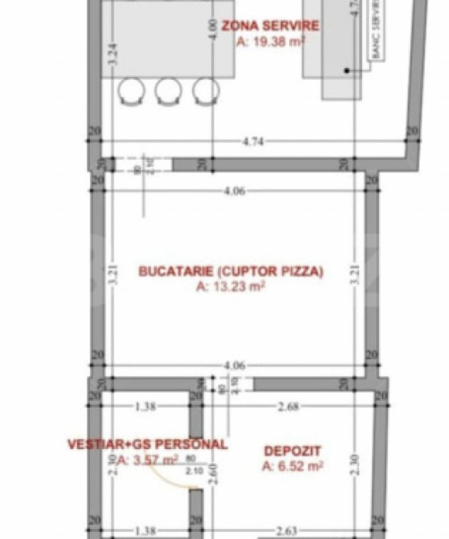 Spațiu comercial alimentație publică, 45 mp, zona The Off