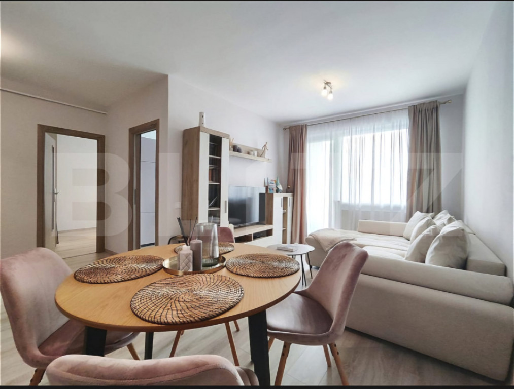 Apartament 2 camere, bucatarie separata, 56 mp, mobilat util