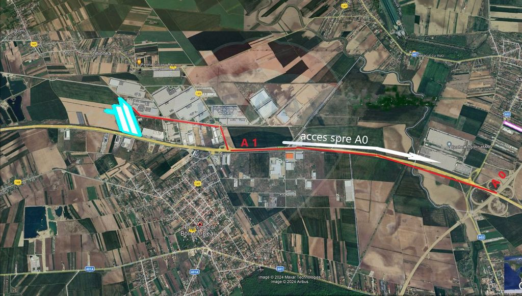 Teren 9.3 ha, Bolintin-Deal / Autostrada A1, km 23