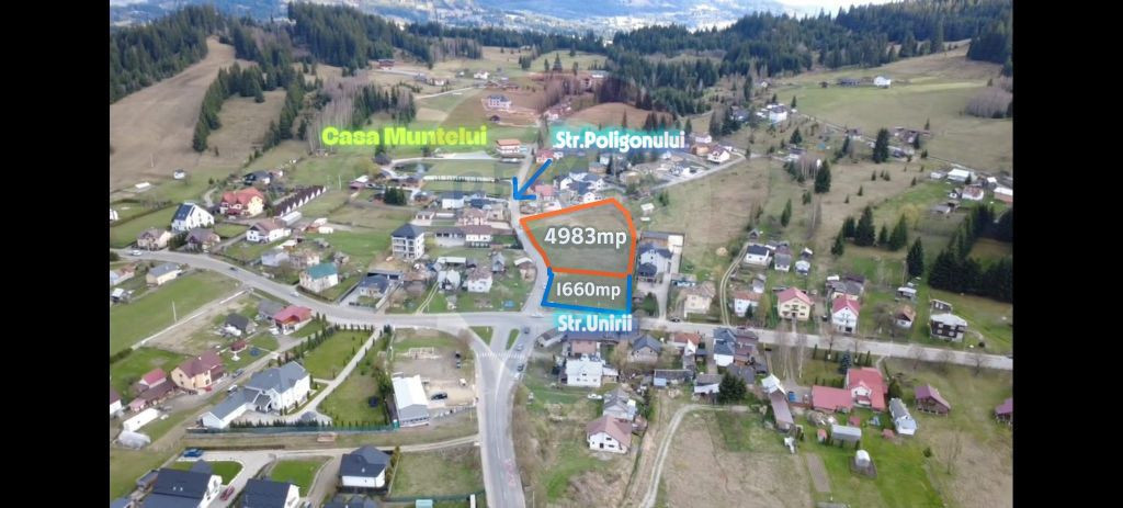 Teren Vatra Dornei / Strada Unirii, suprafața de 1660m.p.