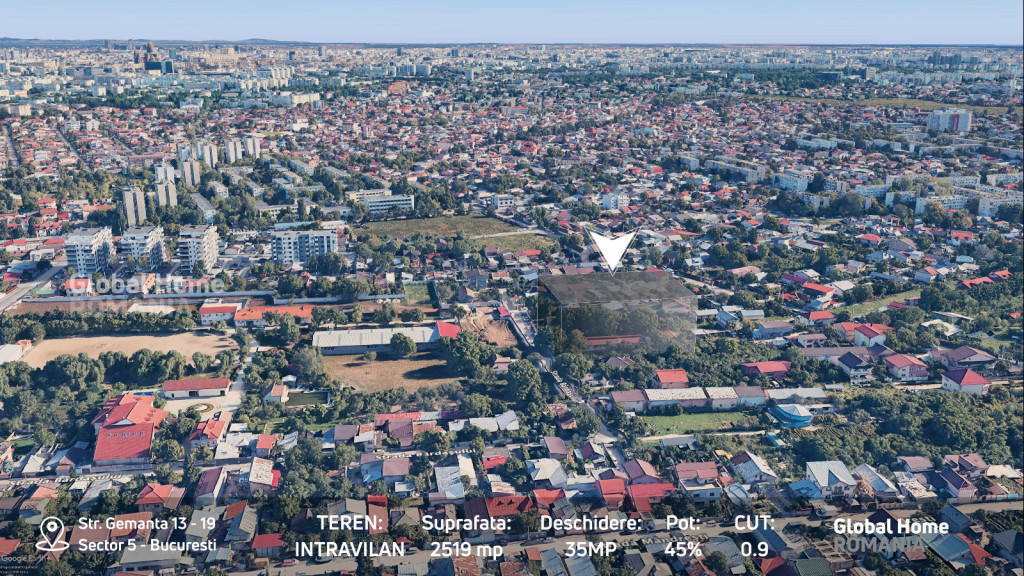 Teren 2519 MP - Deschidere 34 MP • Sector 5 - Salaj •