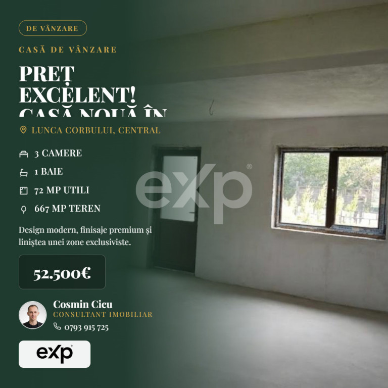 PREȚ EXCELENT! CASĂ NOUĂ ÎN PĂDUREȚI | TEREN 667 MP |