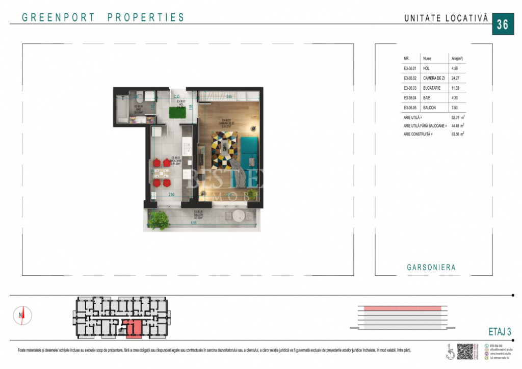 Garsoniera Spatioasa | ideal investitie-Incalzire Pardoseala