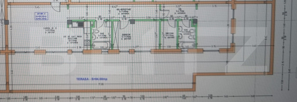 Apartament 3 camere, 2 bai, decomandat Calea Moldovei ”la
