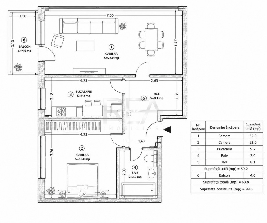 2 camere Strada Basmului ( Lujerului )- Militari
