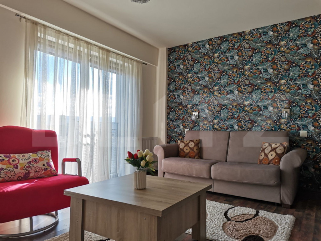Apartament tip studio, 32 mp, complet mobilat, cu balcon, zo