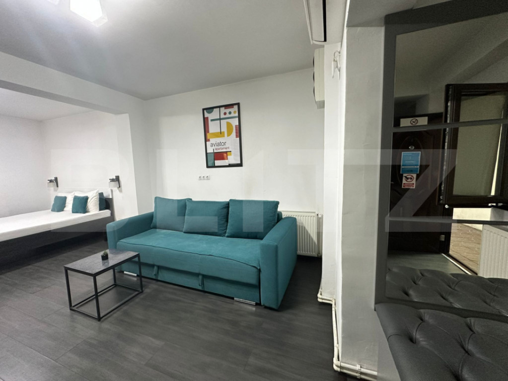 Studio premium open-space, 35 mp, terasa si parcare – zona