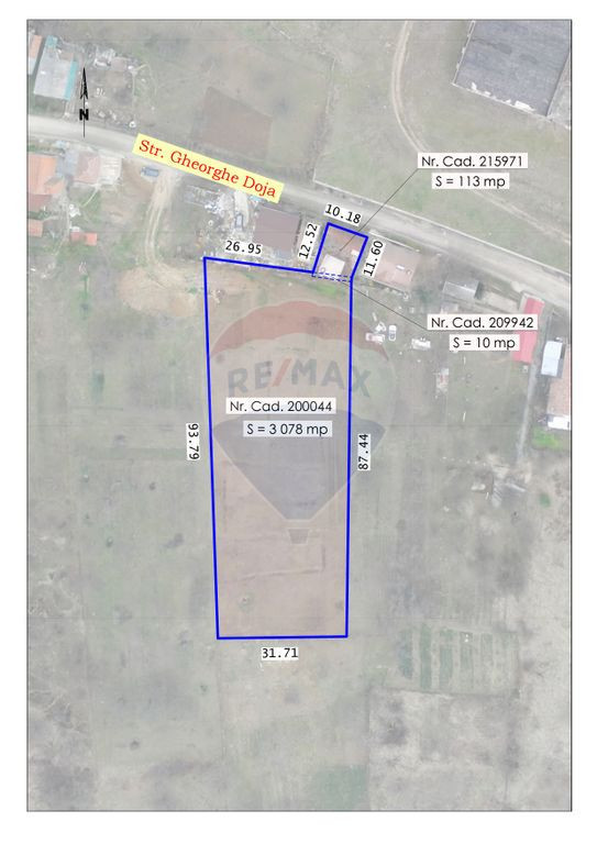 De vânzare teren intravilan, 3,201 mp, Str Gheorghe Doja...