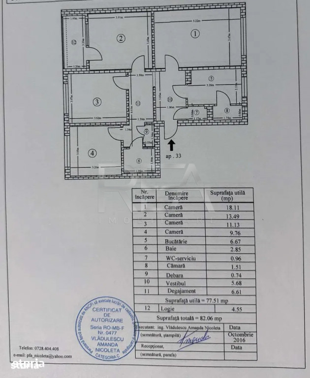 Apartament 4 camere Teius, Rahova etaj 1
