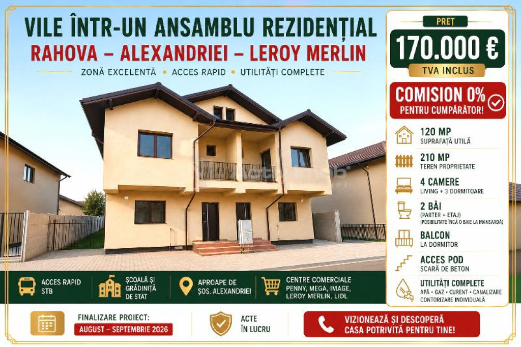 Casa-Vila - Rahova - Alexandriei- Leroy Merlin - 170000E -