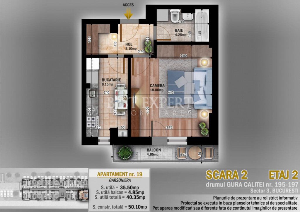 Garsoniera Direct Dezvoltator -Ideal Investitie