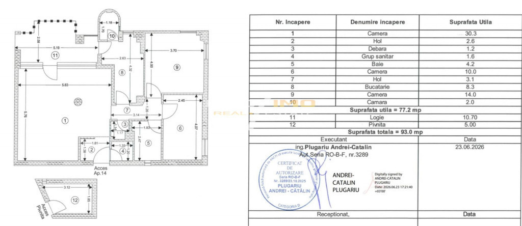 COMISION 0% || 3 CAMERE DECOMANDAT || GRIVITEI || ETAJUL 1