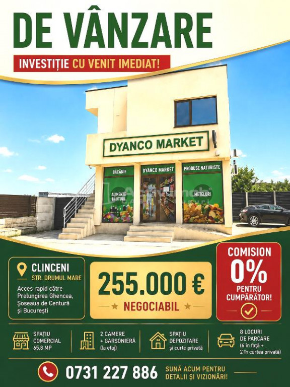 3 Camere, 250mp Teren, Clinceni, Incalzire in pardoseala,Tri