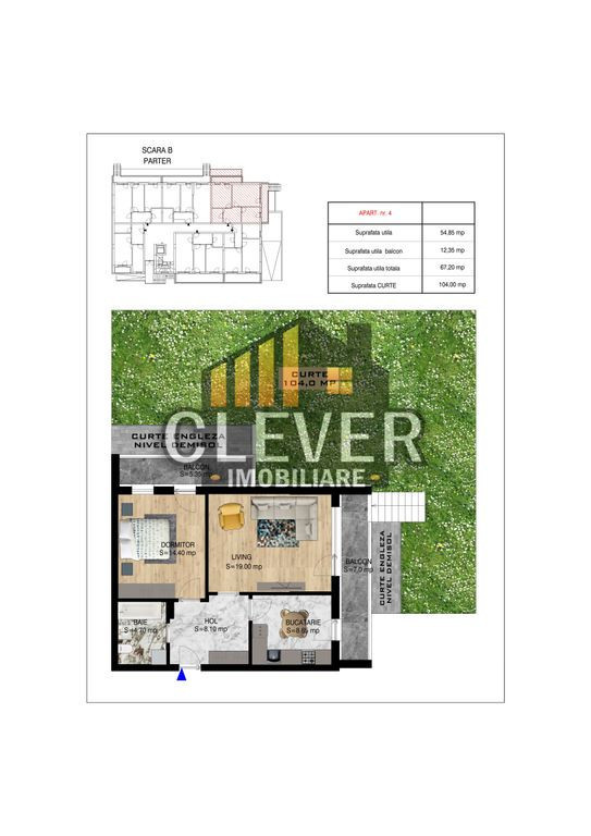 Apartament 2 camere cu Gradina 104mp zona Pallady, Ikea r...