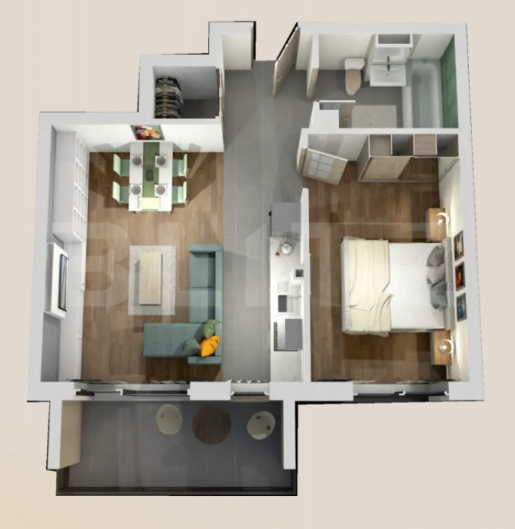 Apartament 2 camere, bloc nou, semifinisat, 50mp, zona Vivo