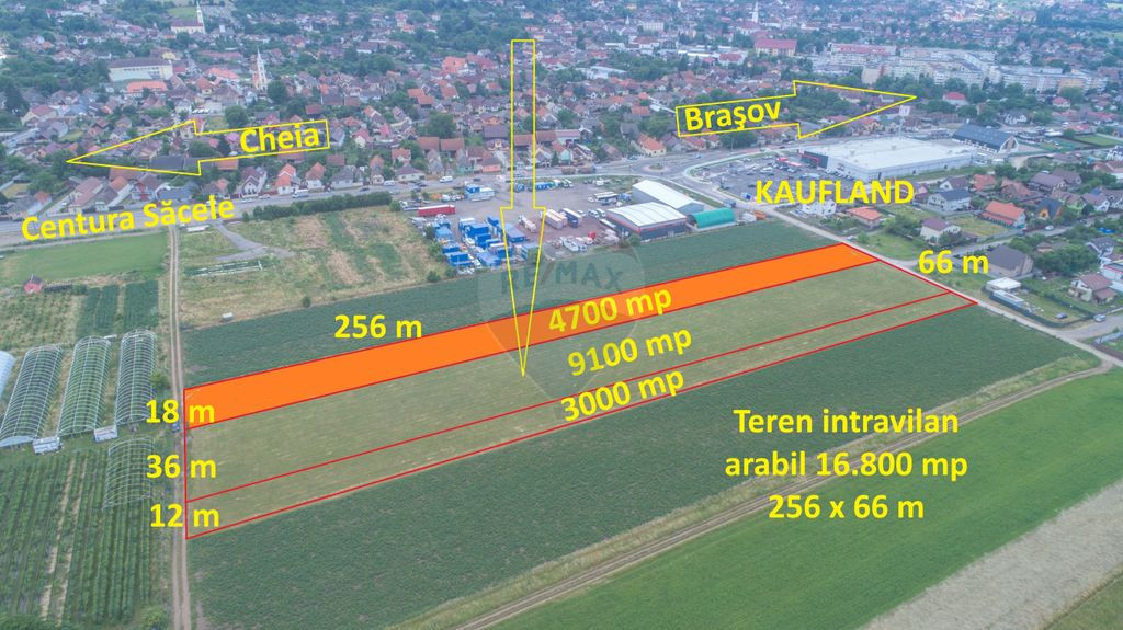 Teren intravilan, 4700 mp, lângă Kaufland Săcele