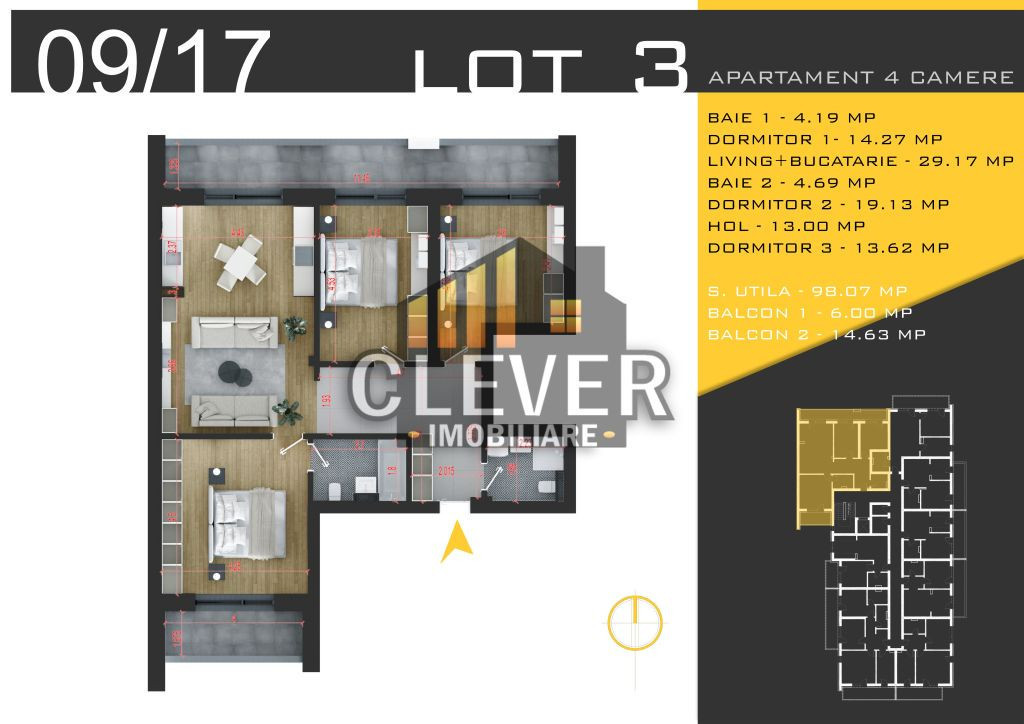 Apartament 4 Camere 118 mp, Pallady, metrou Teclu