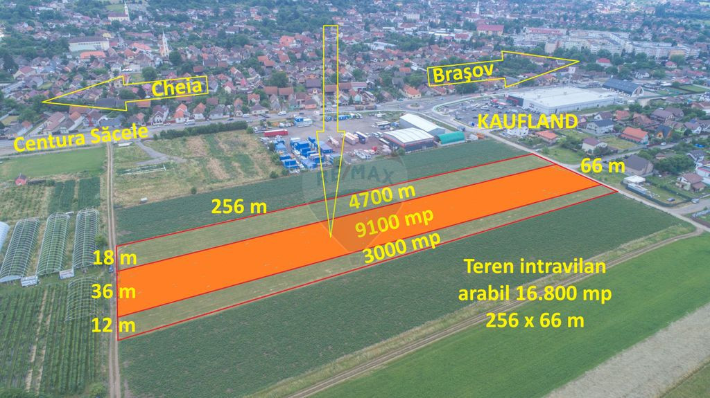 Teren intravilan, 9100 mp, lângă Kaufland Săcele