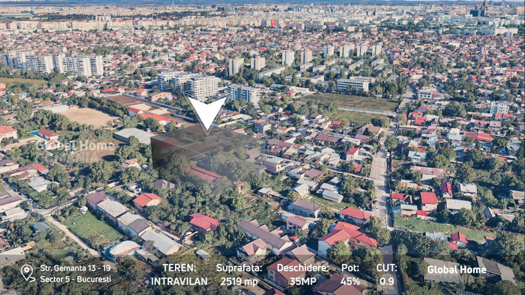 Teren 2519 MP - Deschidere 34 MP • Sector 5 - Salaj •