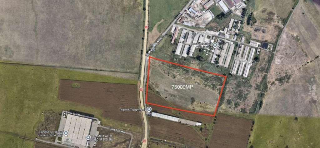 Teren intravilan 75000mp cu PUZ zona Viile Sibiului DN14