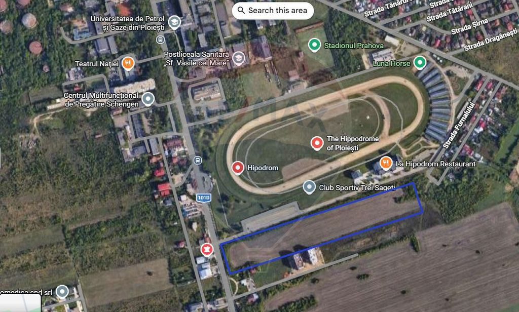 Teren P+11 Hipodrom Ploiești—20.000 mp, Front Direct l...
