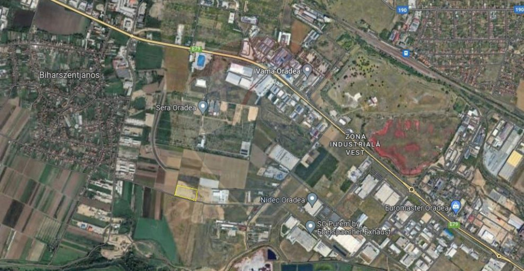 Teren intarvilan de vânzare în zona industrială