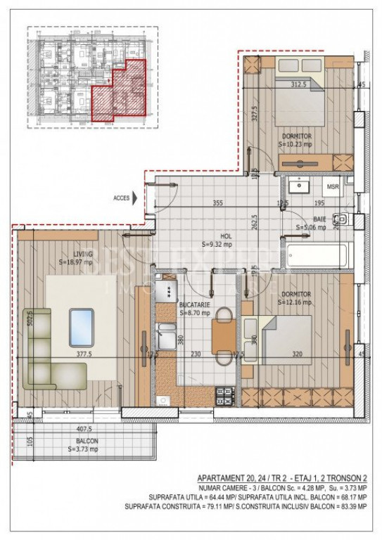 3 Camere | Bloc Nou | Compartimentare Eficientă | Pallady