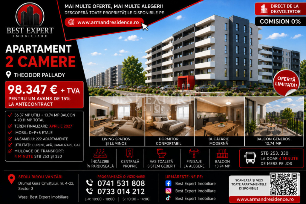 Apartament Nou 2 Camere | Încălzire în Pardoseală | Parc