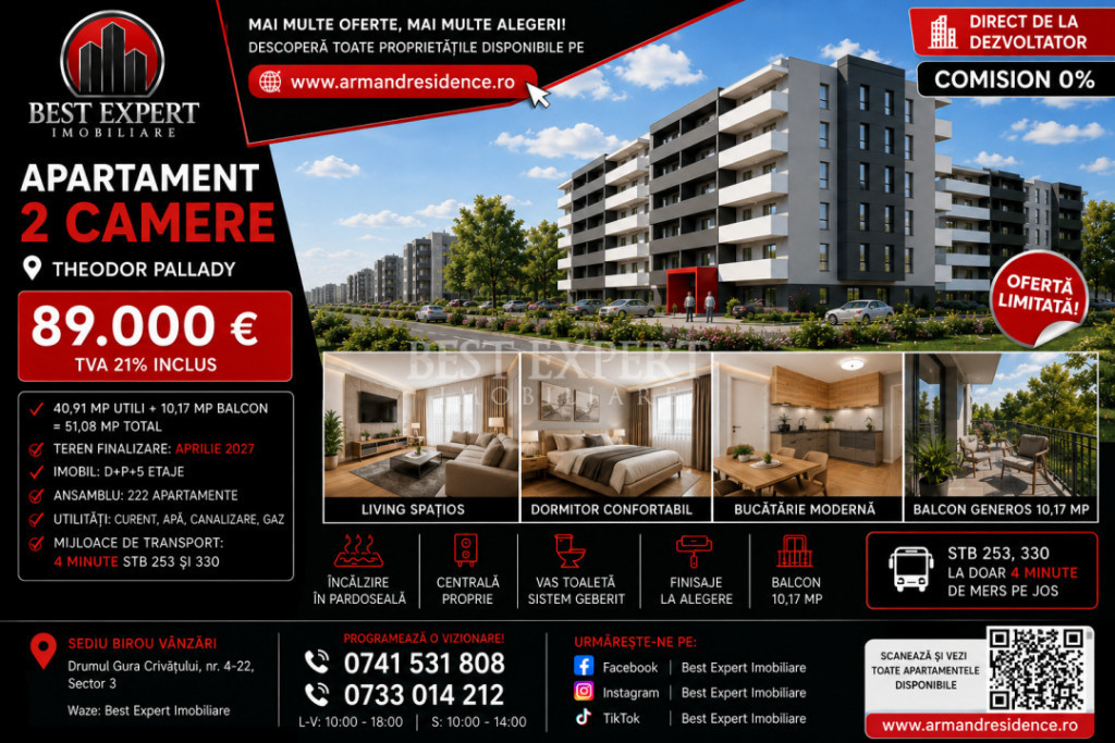 Apartament Nou | 2 Camere | Comision 0% | La avans 15% disco