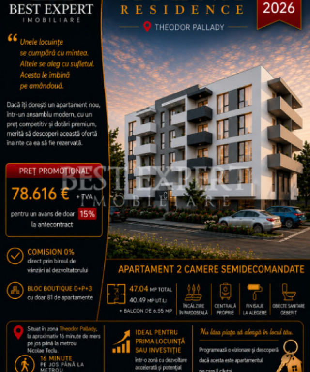 2 Camere Direct Dezvoltator | Parcare descoperita Bonus | Cr
