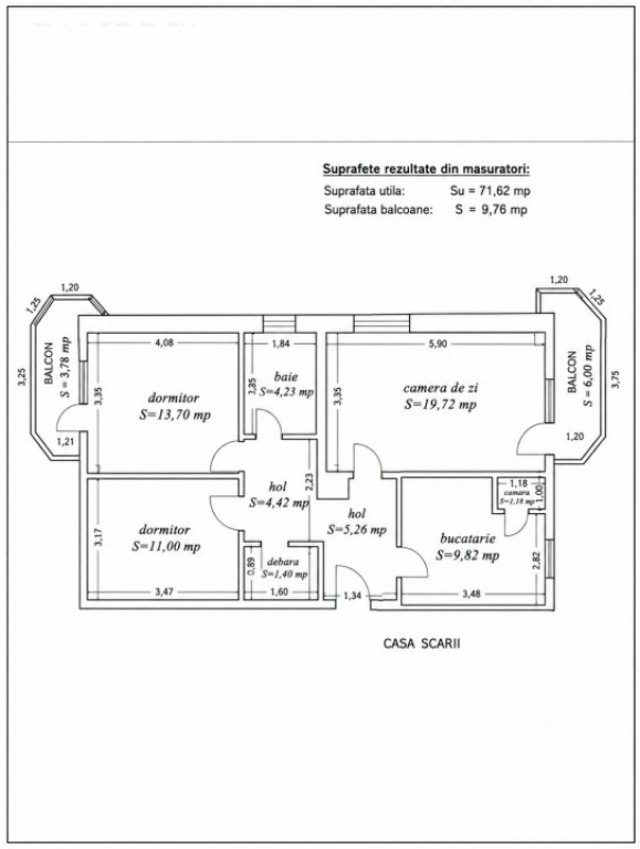 Apartament 3 camere de vânzare în zona Gară – etaj inte