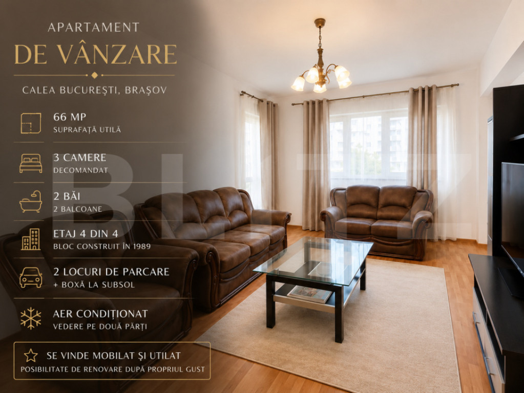 Apartament cu 2 camere, de vânzare, Calea București