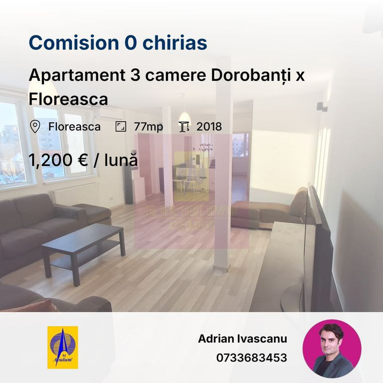 3 camere Dorobanți-Floreasca | Imobil 2018 |