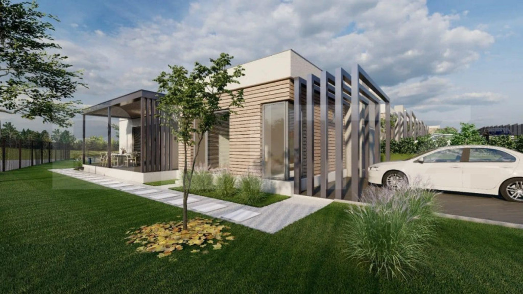 Casă nouă mediteraneană, 3 camere, 105 mp utili, teren 63
