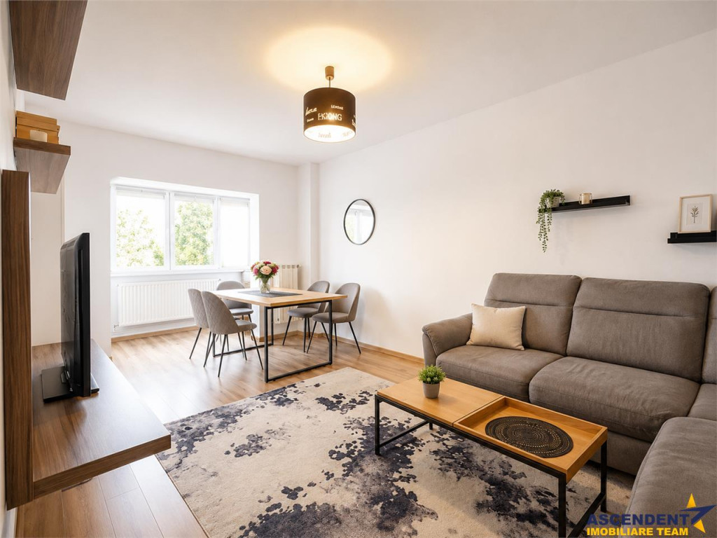 Apartament de 3 camere mobilat si utilat modern, structura d