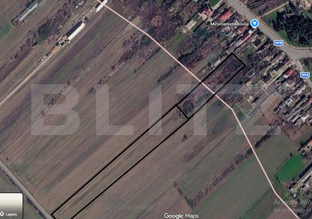 Teren de vânzare, 4.000 mp, 1.573 mp intravilan, acces din