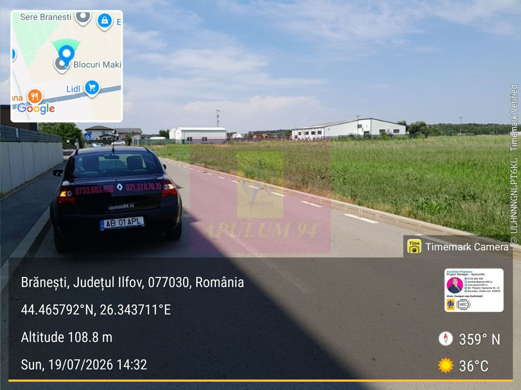 Branesti - Teren 3300 mp vizavi de blocurile Makita