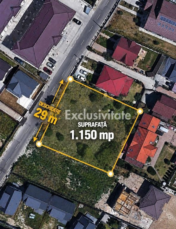 Teren intravilan Gavana Platou - 1150 mp, deschidere 29 m...