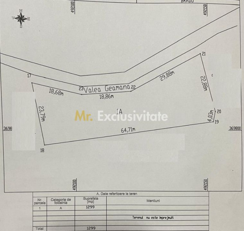 Teren intravilan 1299 MP Geamana, Pitesti – zona excele...