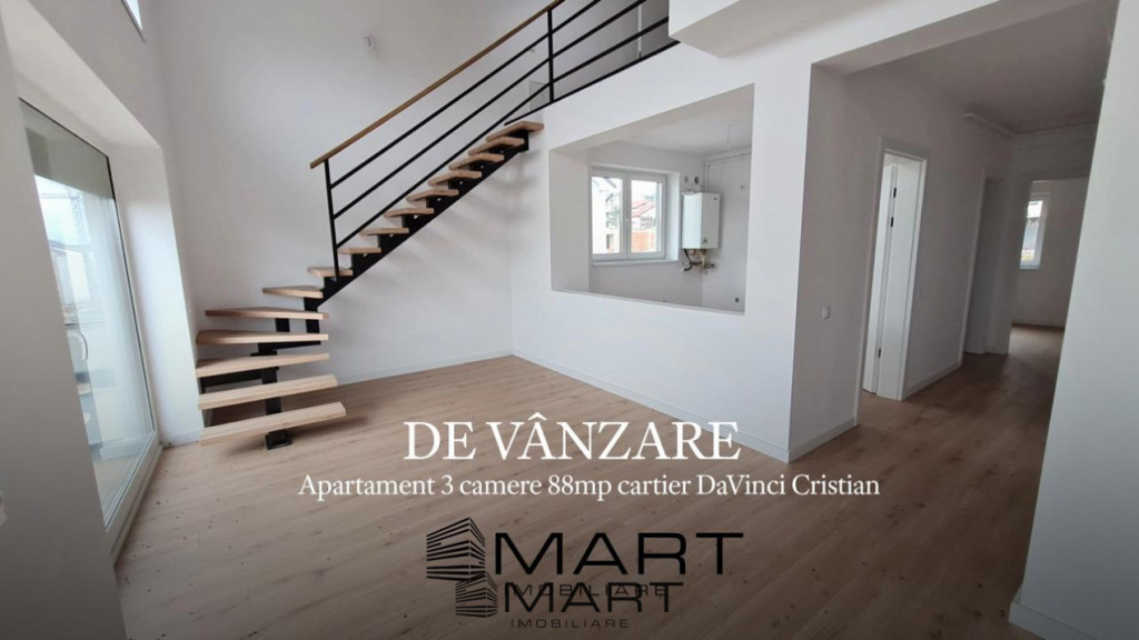 Apartament 3 camere 88mp etaj 2 cartier DaVinci