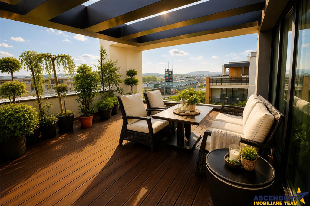 Penthouse Qualis Tractorul Brasov,terasa panoramica,3 balcoa
