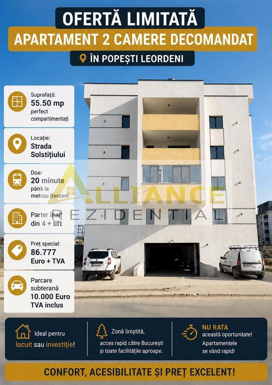 LAST MINUTE || Apartament 2 camere || La 20 min de Metrou...