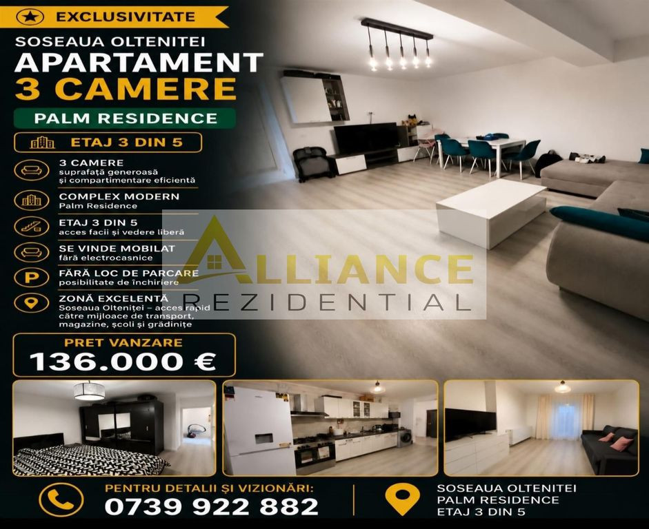 Palm Residence Soseaua Oltenitei Apartament 3 camere 2 ba...