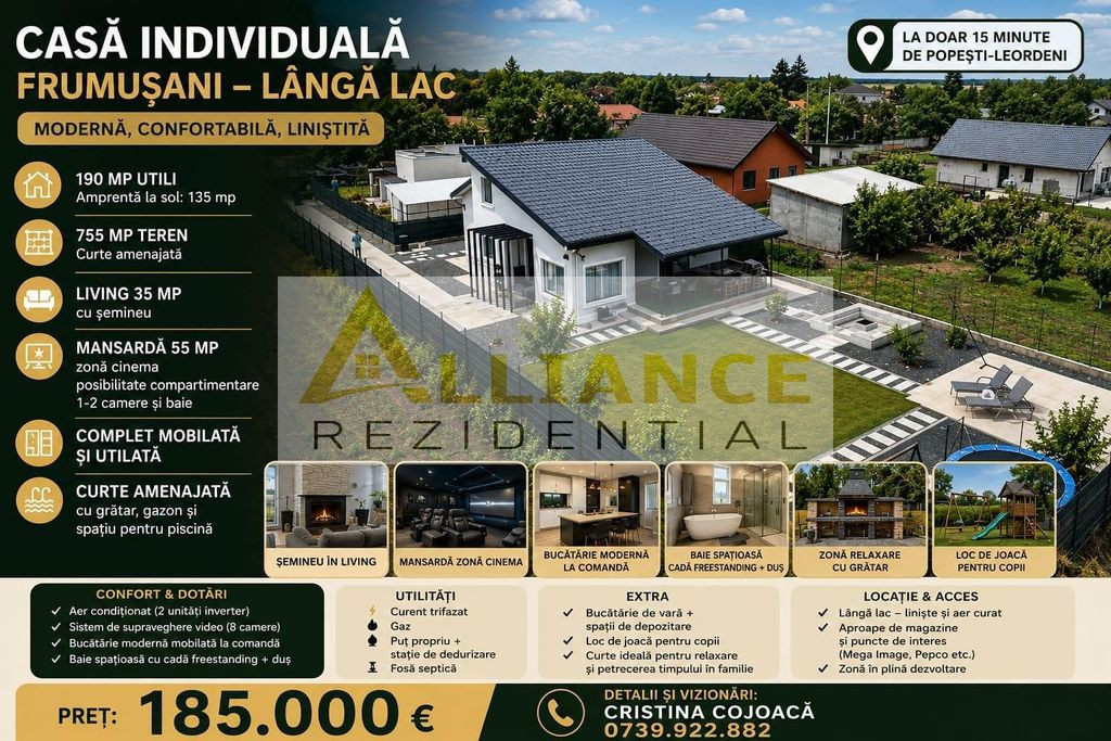 Casa Individuala Frumusani 755 mp Complet Mobilata si Uti...